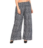 Priinted black crepe small flare palazzo