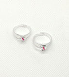 Silver Polygon Shape Toe Rings for Women's